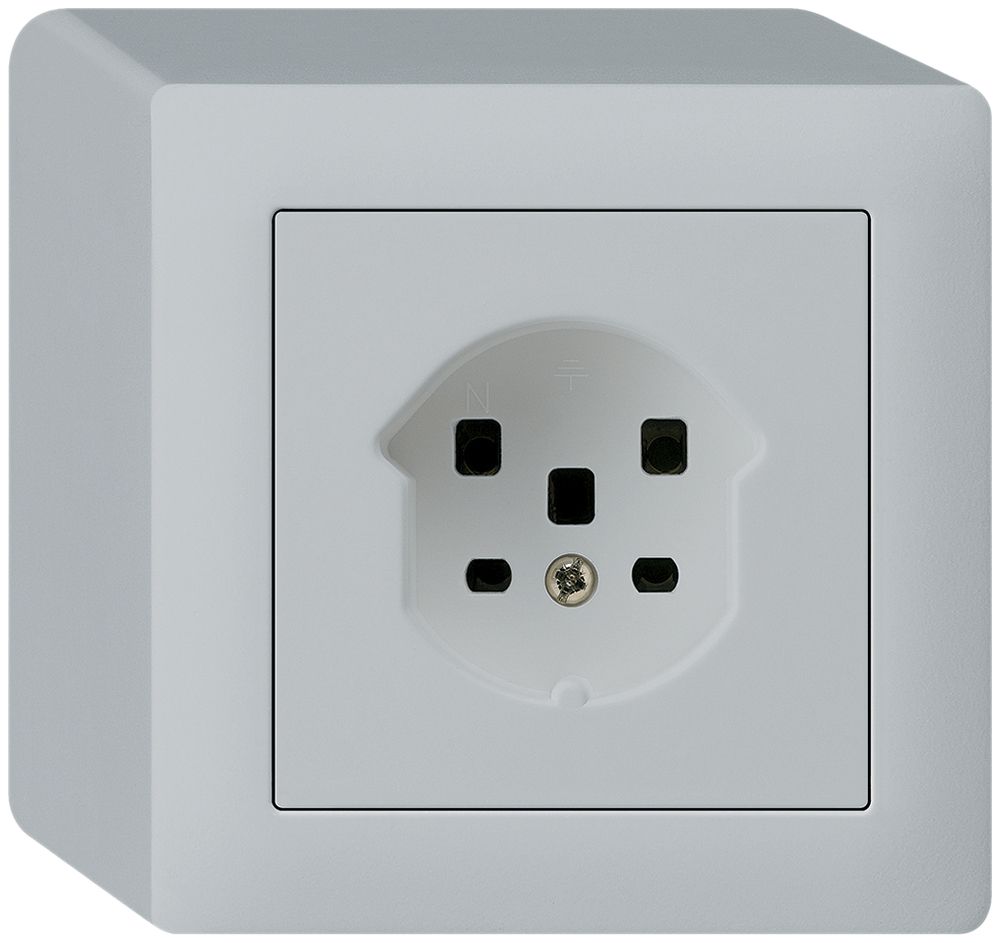 Prise AP HA kallysto type 25 avec bornes enfichables gris clair