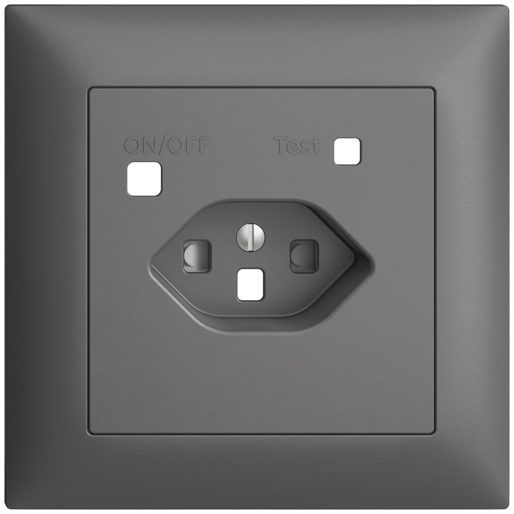 Frontset EDIZIOdue zu FI-Steckdose FMI, T23, shutter, dunkelgrau
