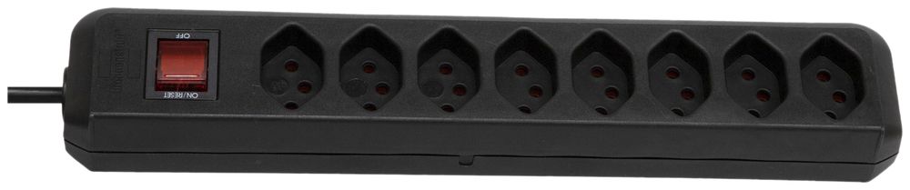 Prise multiple cleverLINE interrupteur 8×T13 H05VV-F 3×1mm² 2m noir