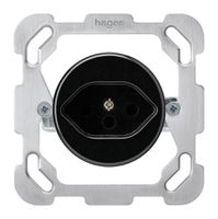 Einsatz zu UP-Steckdose basico T13 Befestigungsplatte schwarz ohne Kinderschutz