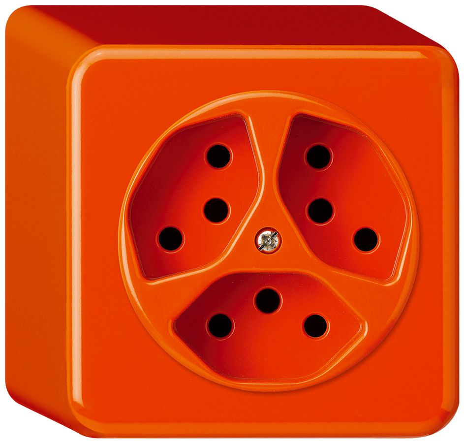 Presa AP basico 3×tipo 13 arancione h=54mm