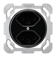 Einsatz zu UP-Steckdose basico 2×Typ 13 schwarz mit Kinderschutz