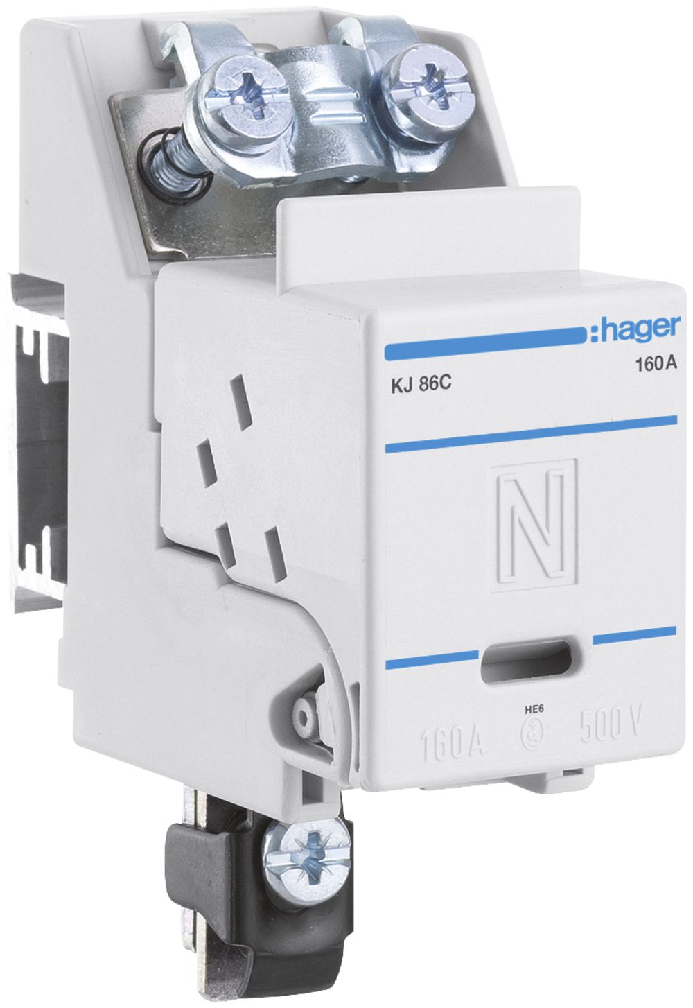 Sectionneur de neutre Hager DIN00 160A 44/51mm SN en bas