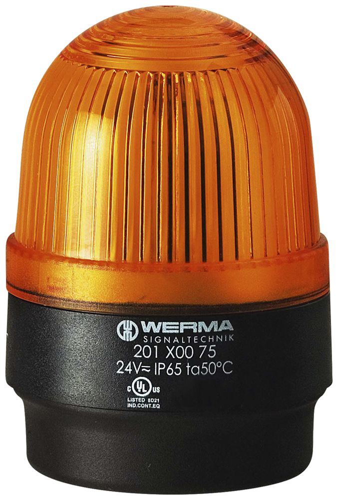 Lampe flash BM 24VDC jaune Ø58mm IP65