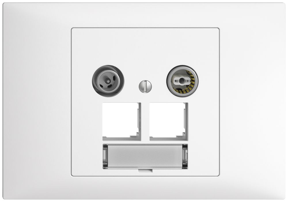 Prise multimédia INC EDIZIOdue BKE EASYNET 4dB, p.2×RJ45 S-One, blanc