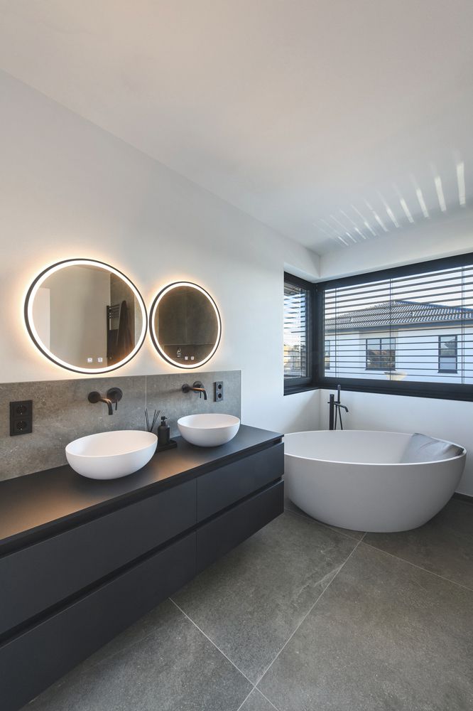 Applique LED SLV TRUKKO 60 specchio 25W 730lm 930/940/965 IP44 Ø610mm nero