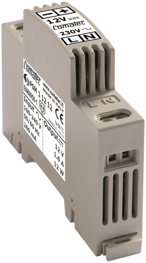 REG-Netzteil Comatec PSM1, IN: 100…240VAC, OUT: 12VDC/15W, stabilisiert, 1TE