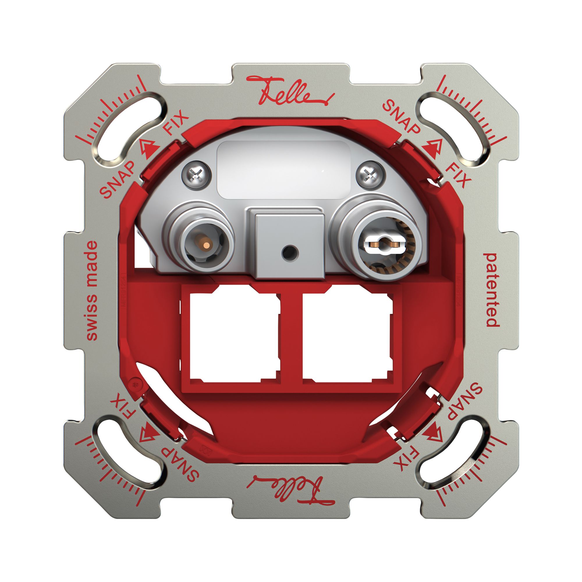 Prise multimédia ENC TV-R ENC Feller SNAPFIX® EASYNET p.2×RJ45 S-One 15dB
