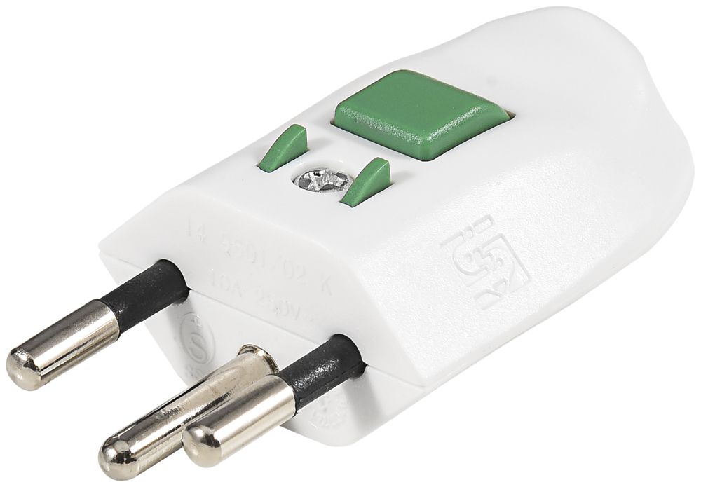 Stecker STEKO MOUNT T12 weiss, mit Sperrknopf