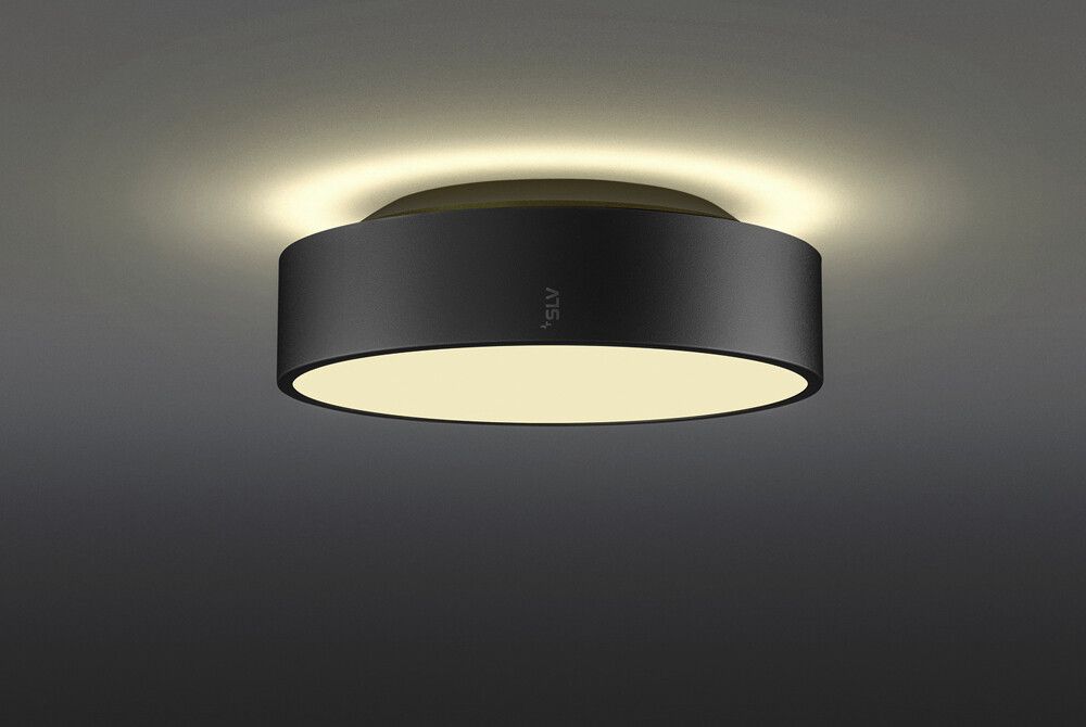 LED-Deckenleuchte SLV MEDO 30 12W 1200lm 927/930/940 IP50 DIM Ø280mm schwarz