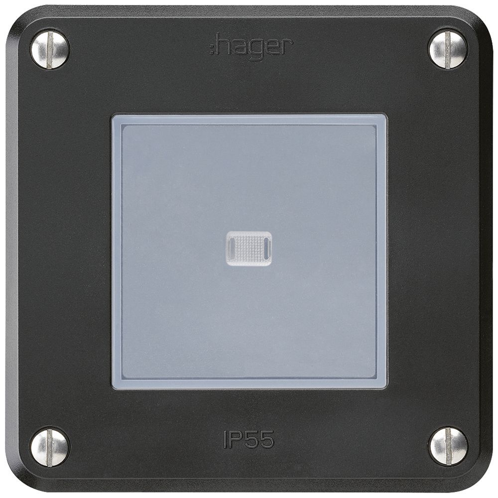 Interruttore INC robusto IP55 schema 3 illuminato nero per combinazione