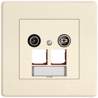 Presa multimedia INC TV-R EDIZIO.liv SNAPFIX® EASYNET p.2×RJ45 S-One 11dB cr