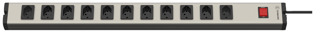 Prise multiple A. Steffen EHMANN 10A I/O 11×T13 3m noir/aluminium