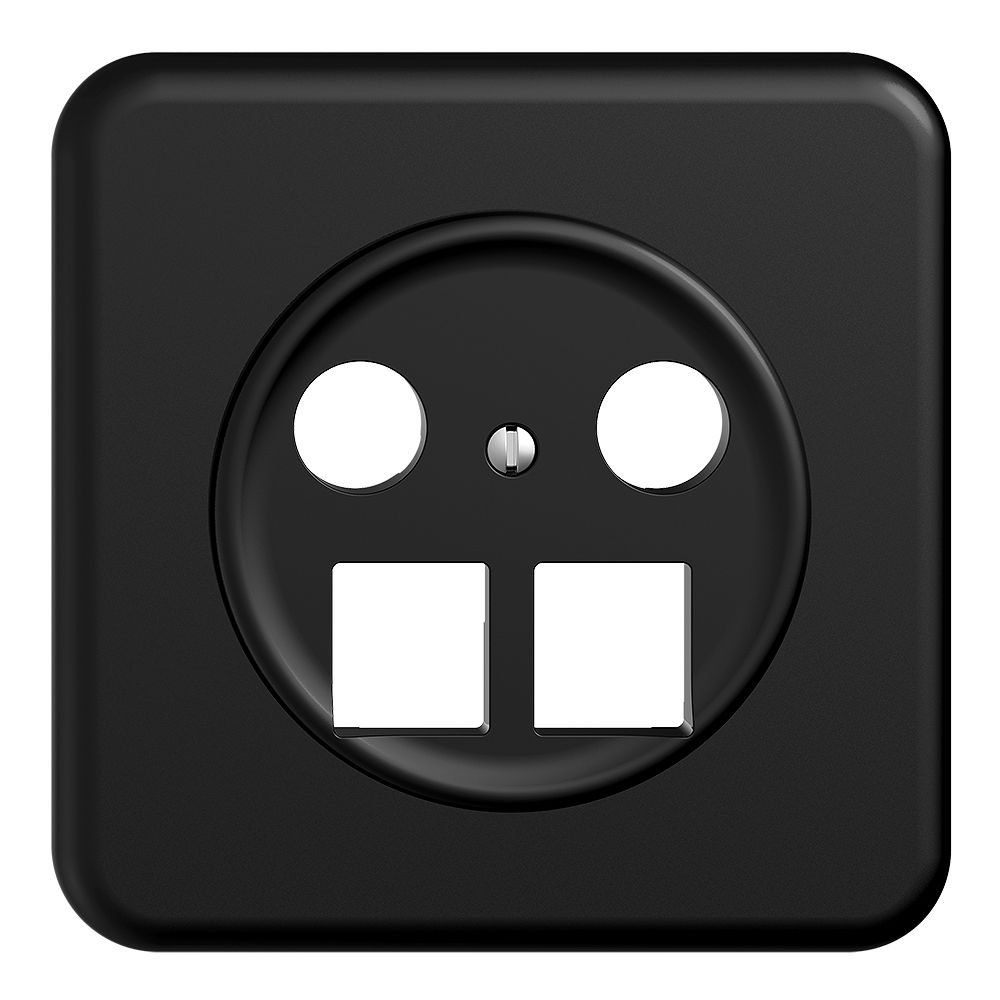 Kit d.recouvrement ENC Sdue QMI, p.prise multimédia, p.2×RJ45 Keystone noir