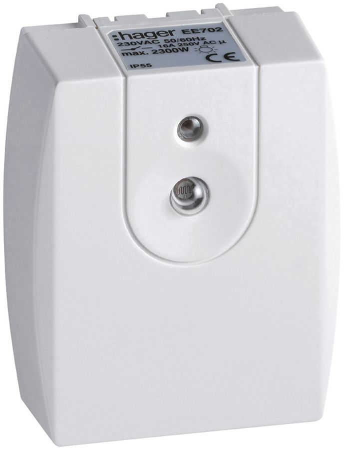 Interruttore crepuscolare AP Hager 1 canale 1 contatto di chiusura 16A bianco