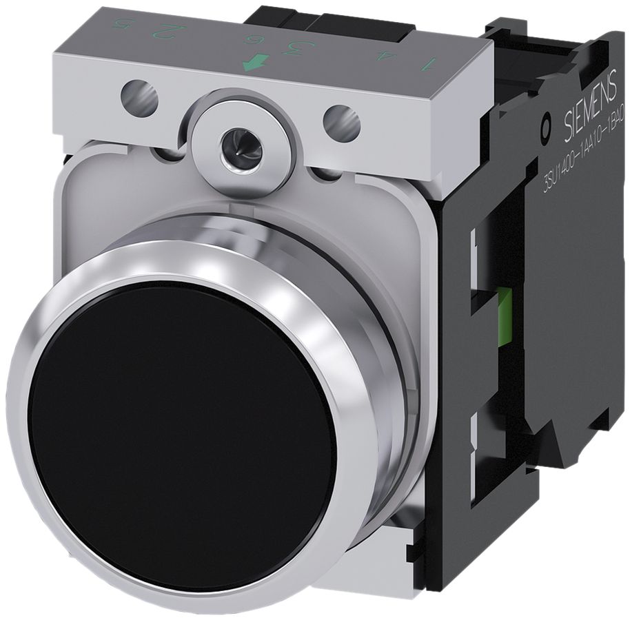 Contact à poussoir Siemens SIRIUS ACT support 1F noir métal brillant