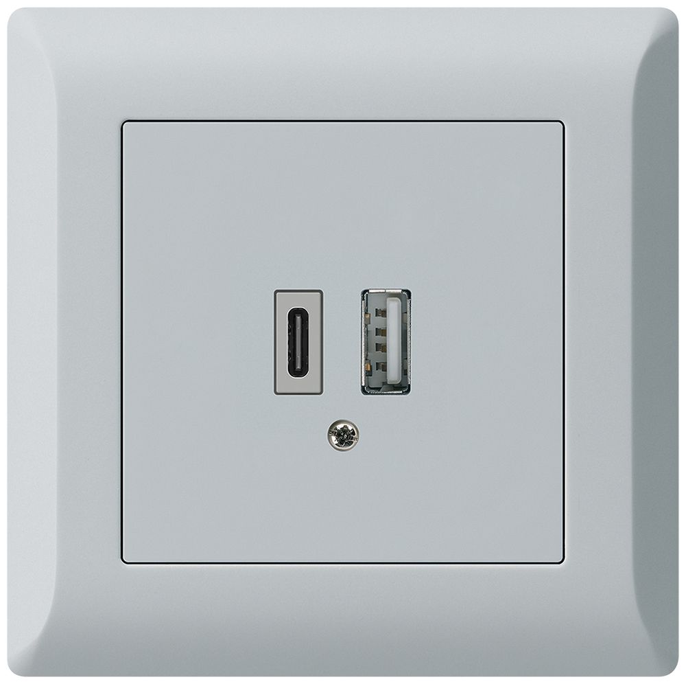 Prise de charge USB ENC kallysto.line 18W PD 1×type A 1×type C gris clair