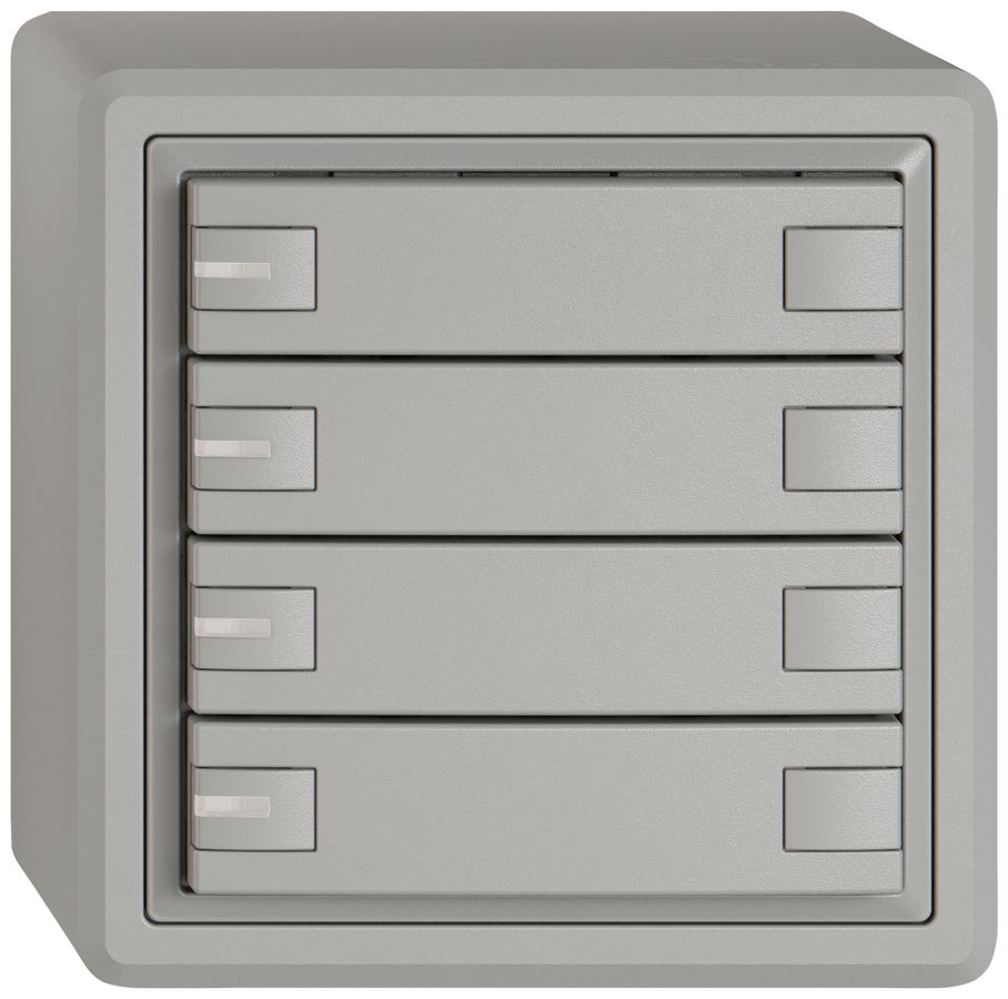 Pulsante KNX RGB AP EDIZIO.liv SNAPFIX® sensore temp.RGB-LED 4× com.2T grc