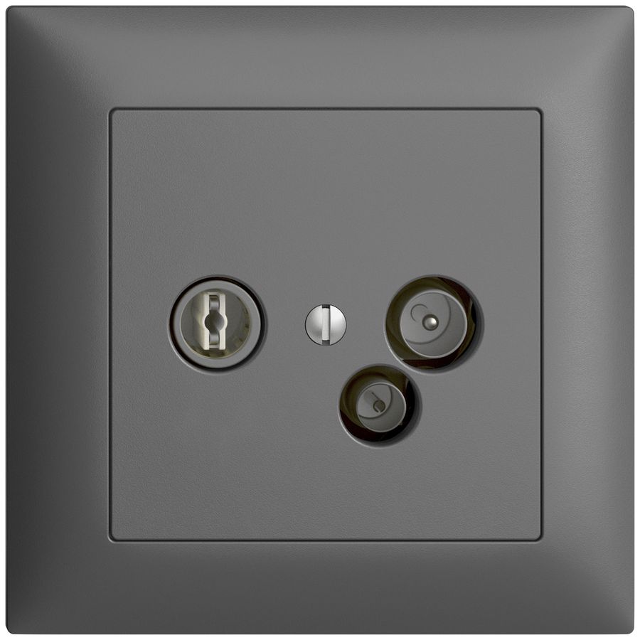 UP-Antennendose TV-R-Daten DD23 5…65MHz EDIZIOdue dunkelgrau