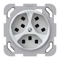 UP-Steckdose origin 3×Typ 23 1×S 16A 230V 77×77mm weiss