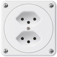 UP-Steckdose robusto 2×Typ 13 weiss ohne Klappdeckel für Kombination