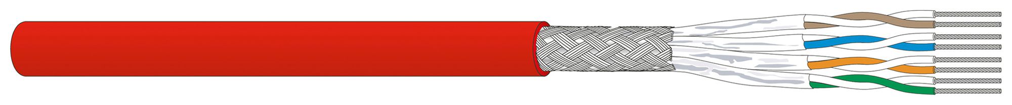 Datenkabel Dätwyler CU 7702 4P S/FTP Kat.7 AWG26 FRNC/LSZH Dca rot