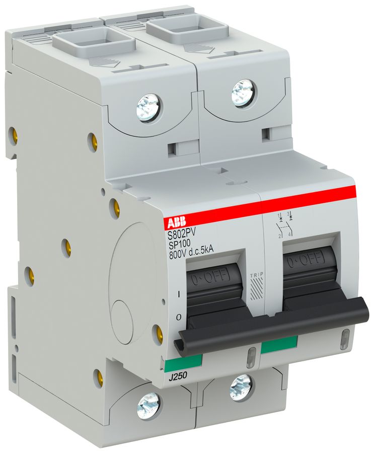 Disgiuntore ABB S802PV-SP100 2P 800VDC 100A 5kA 3UM