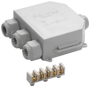 Boîte de dérivation AP Raytech BABY BOX3 a.gel 5×6mm² Ø8…18mm IP68 gris