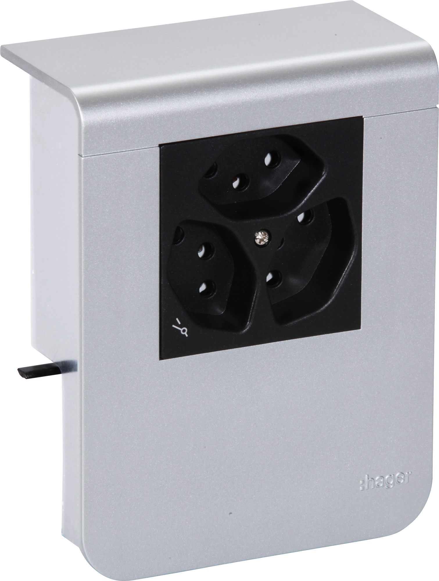 Supporto d'apparecchio Hager per SL20080 decorazione alluminio, 3×T13 1×S