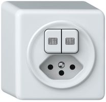 Combinaison AP origin 2×touches 2×lum.2CO+T13 1P 0<1 10A 230V 88×88×54mm blanc