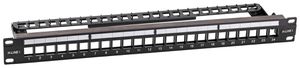 Patchpanel 19" H-LINE I 24-Port Keystone leer geschirmt 1HE schwarz