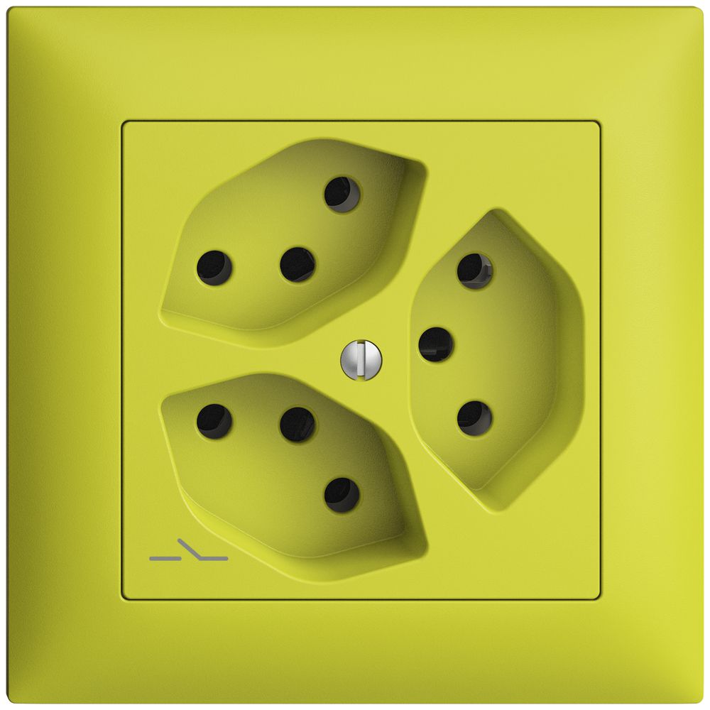 Prise ENC EDIZIOdue 3×T13 lemon 1×S