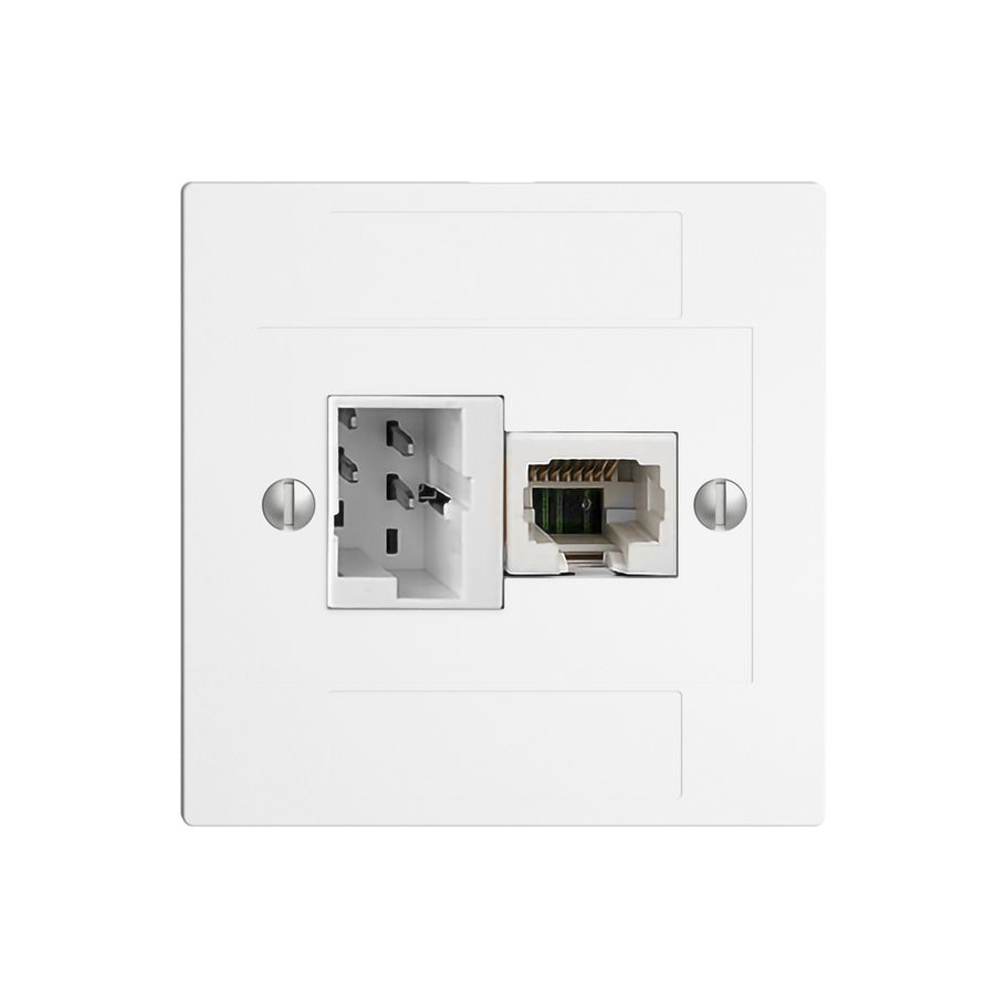 UP-Anschlussdose 1×TT,1×RJ45/u 4P EDIZIOdue weiss ITplus ITM