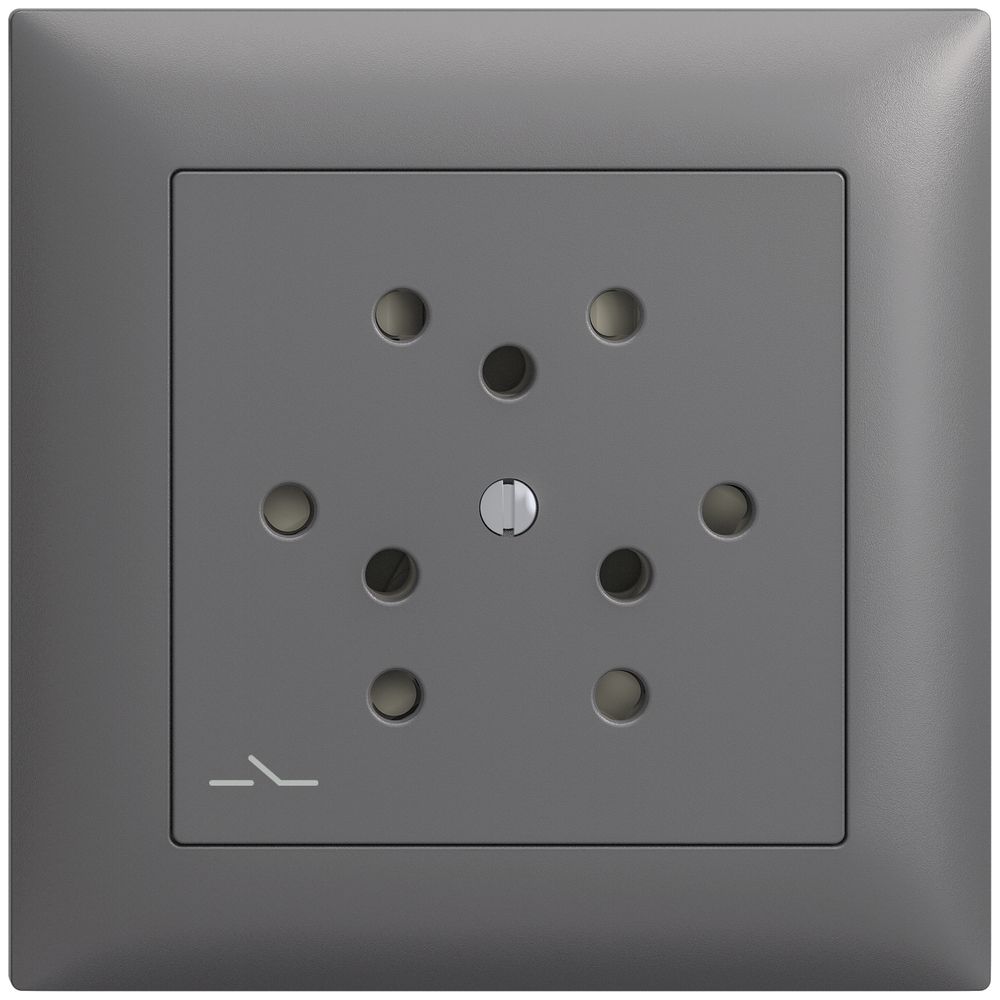 Frontset EDIZIOdue dunkelgrau 88×88mm 3×T12/1 mit Shutter