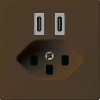 USB-Ladesteckdose Hager kallysto C-C 20W+T23 5V 60×60mm braun