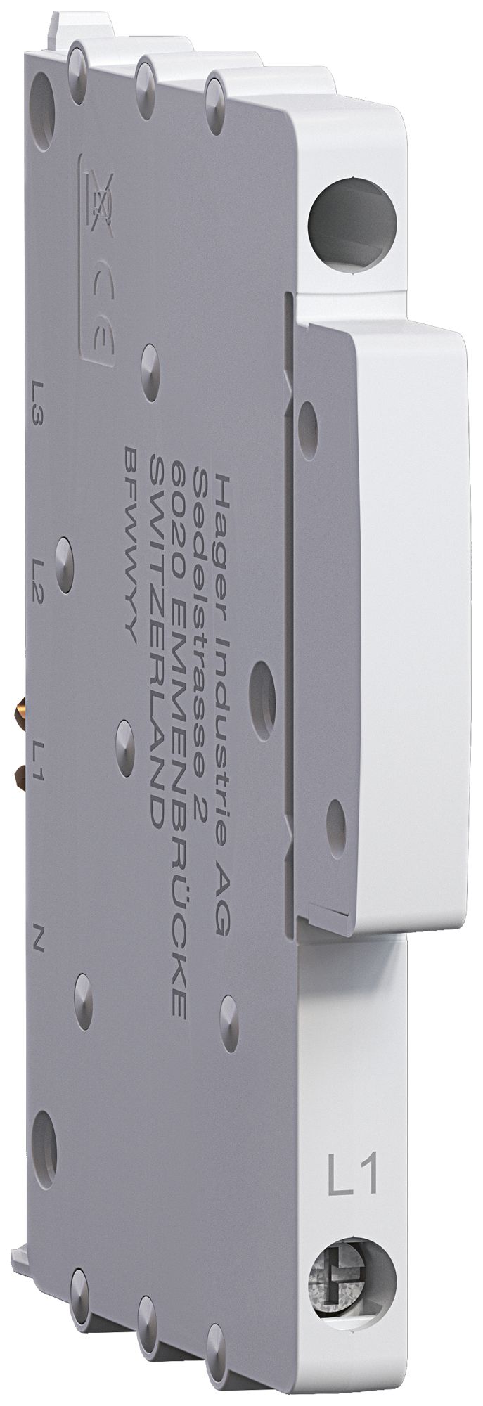 Einspeisemodul Hager uniway 63A, L1, Breite 9mm