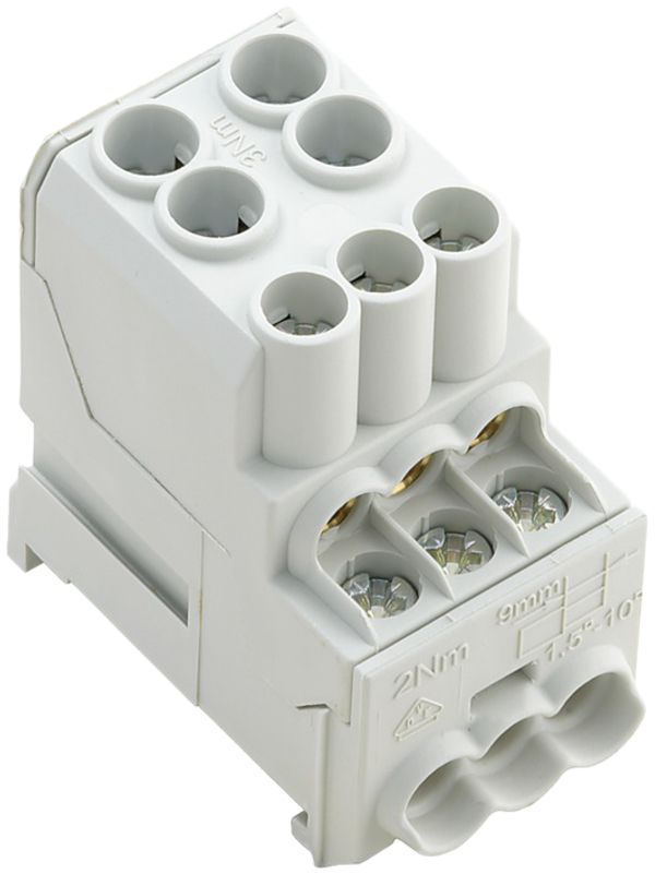 Bloc de distribution WM WPD 100 1P 100A 2×entr 6×sort 1.5…25mm² 1.5…10mm²