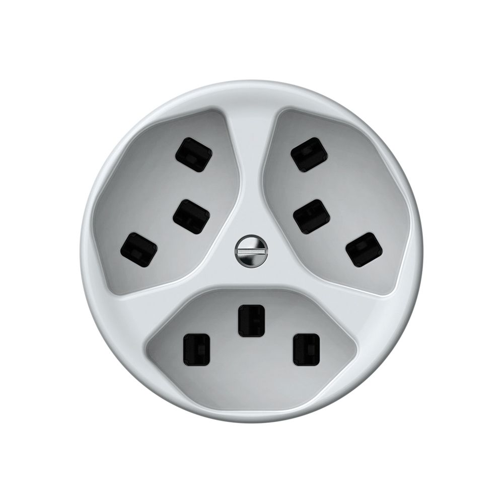 Steckdose origin 3×Typ 23 16A 230V 60×60mm weiss
