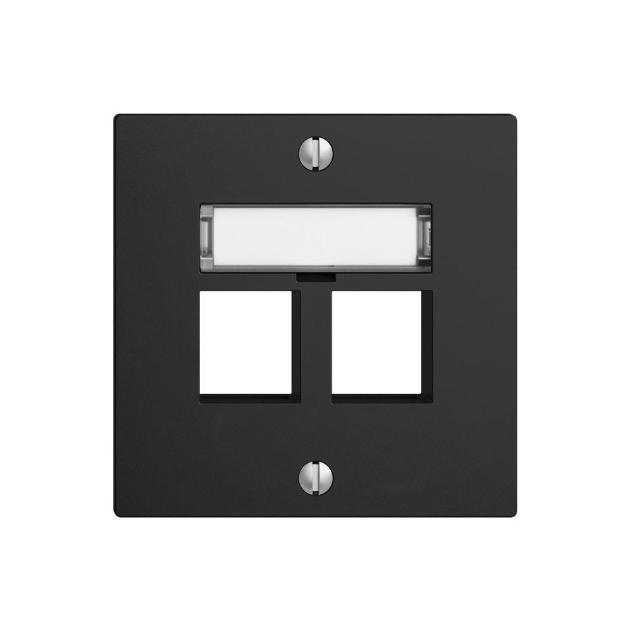 Kit montaggio EDIZIOdue F, uscita dritta, per 2×Keystone, nero