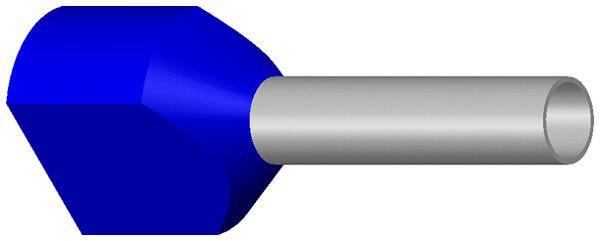 Embout de câble jumelé isolé 2×2.5mm² L=12mm type DIN bleu