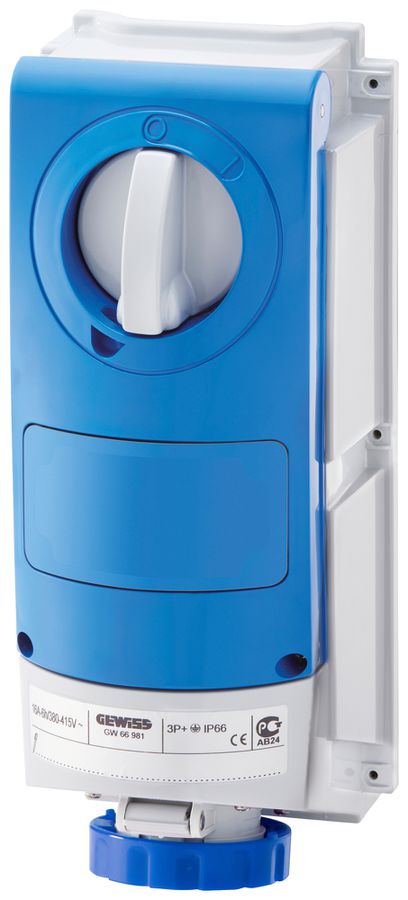 Presa CEE AP Gewiss IB 5P 32A 200…250V bl 9h bloccaggio meccanico IP66