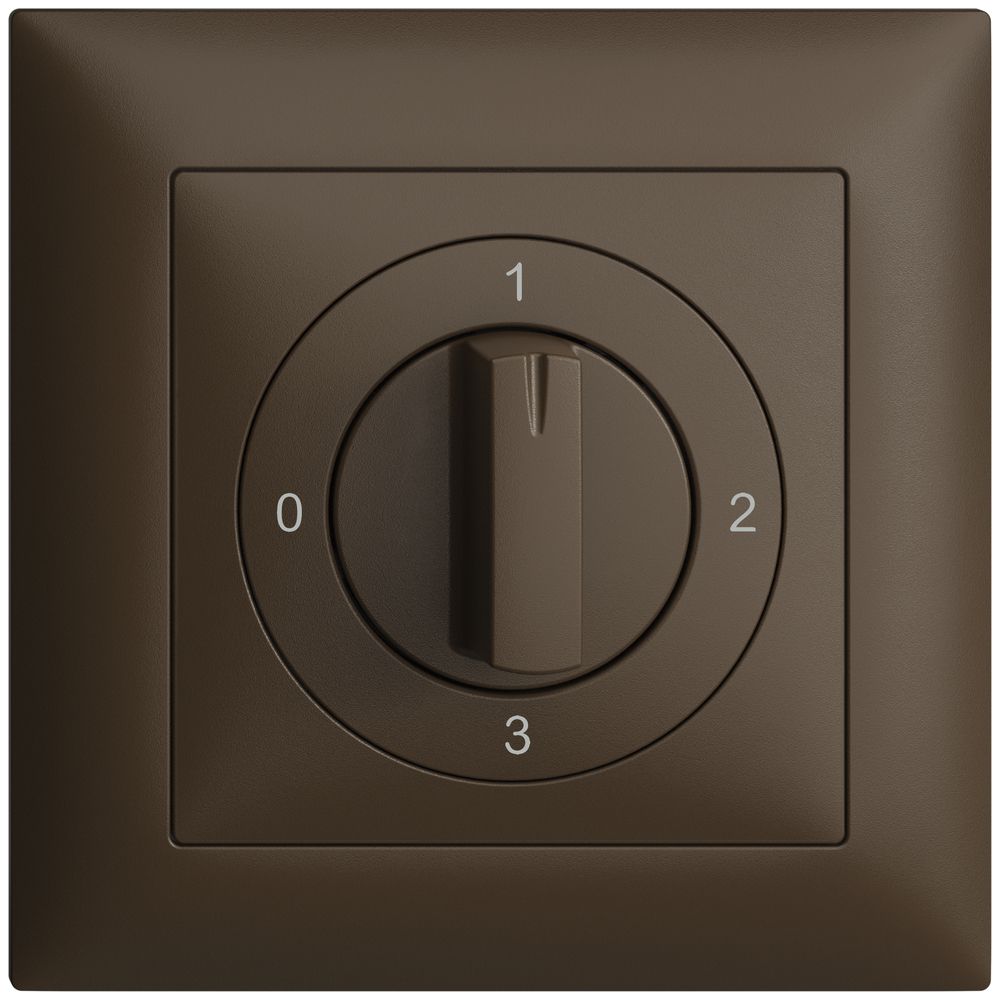 Frontset EDIZIOdue 0-1-2-3 coffee 88×88mm für Drehschalter