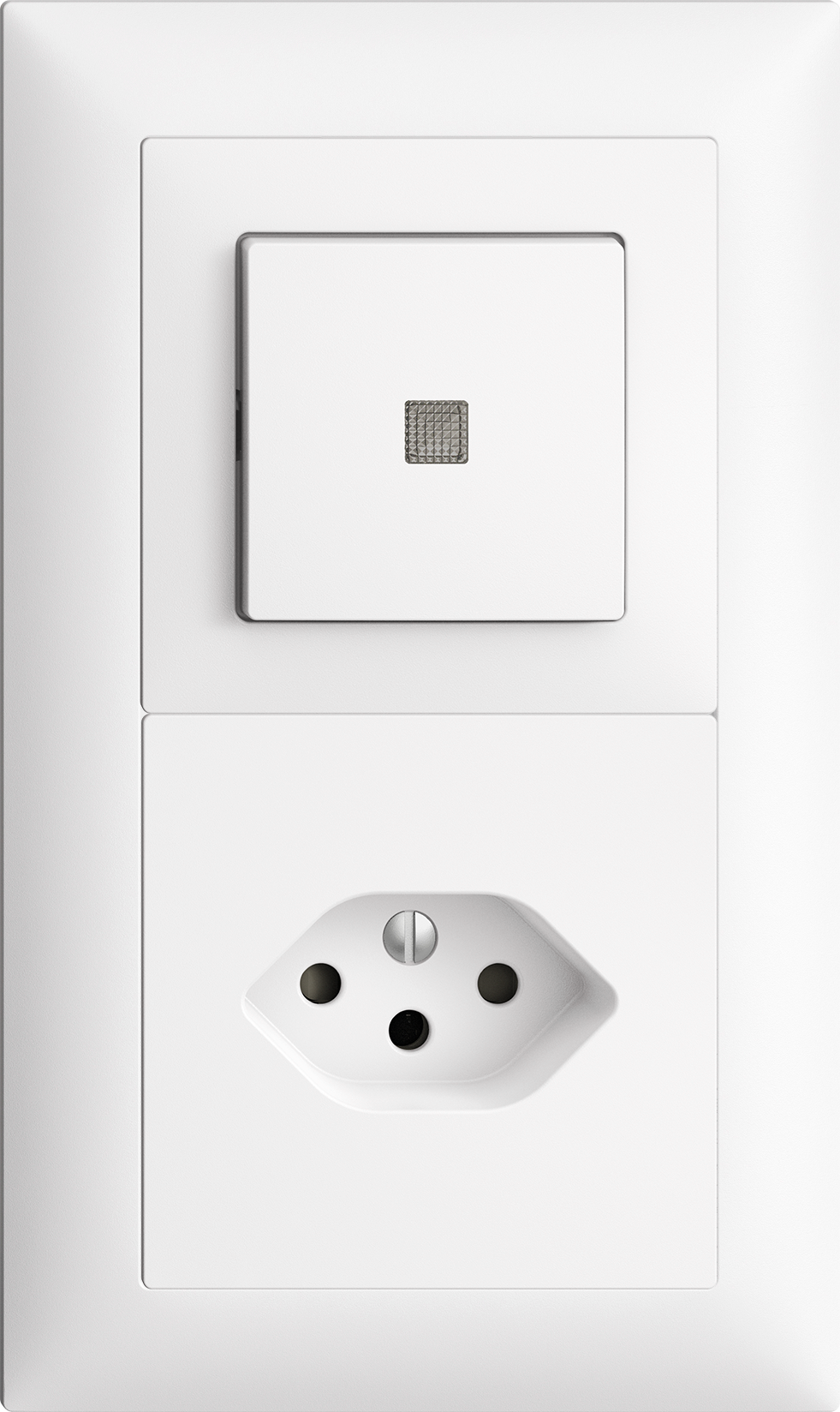 UP-Kombination Edue 2x1, Leuchtdruckschalter Sch3/1 + T13 ws