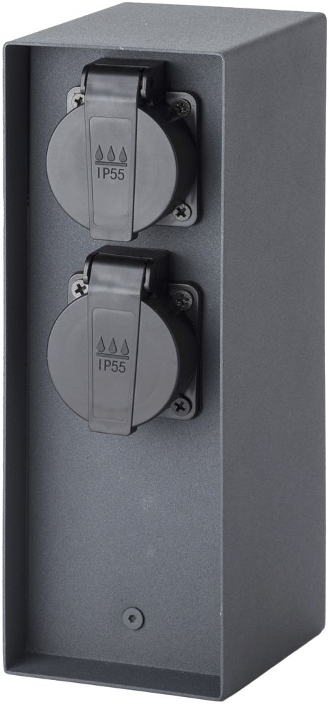 Anschlusssäule Schönenberger IP55 3×T13 230V 10A Überlastschutz schwarz