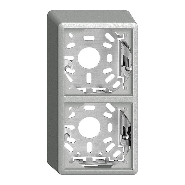 Cappa con piastra di base 54/39mm p.combinazioneFX verticale/orizzontale silver