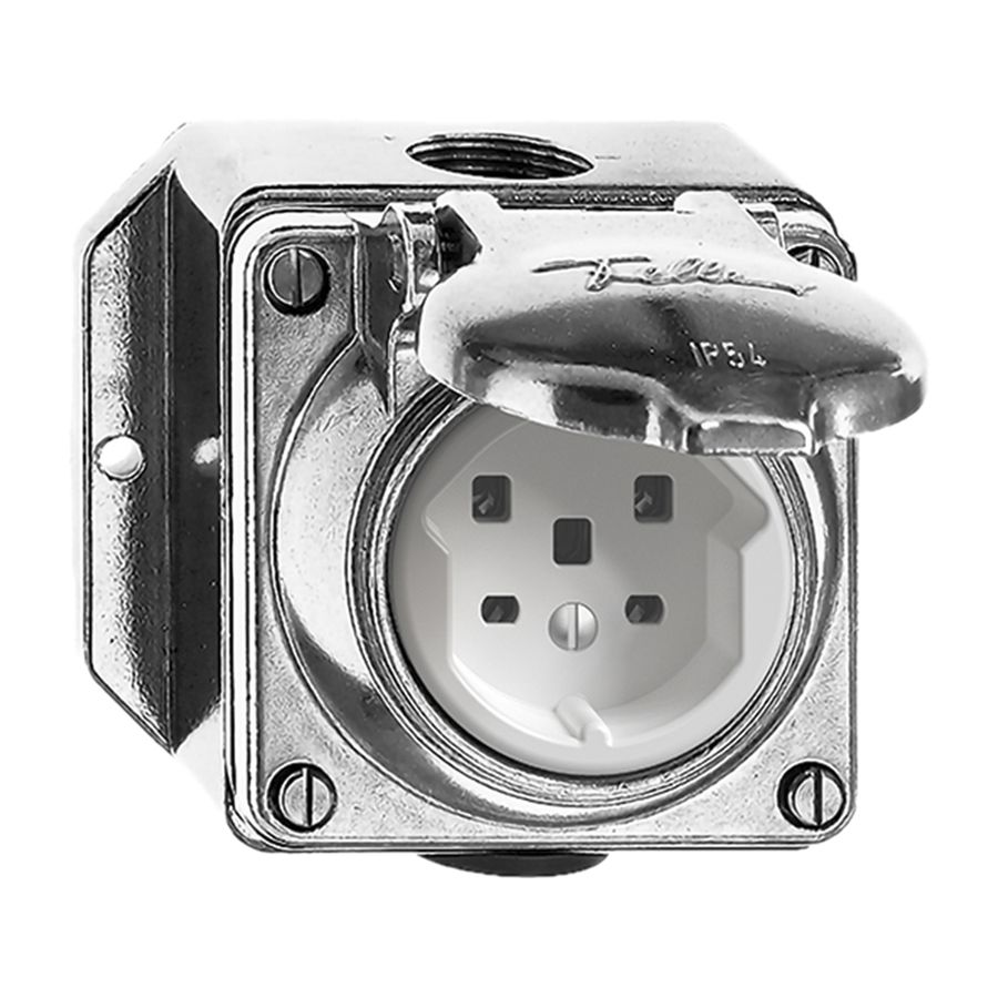 AP-Steckdose nass T25 16A, Al natur