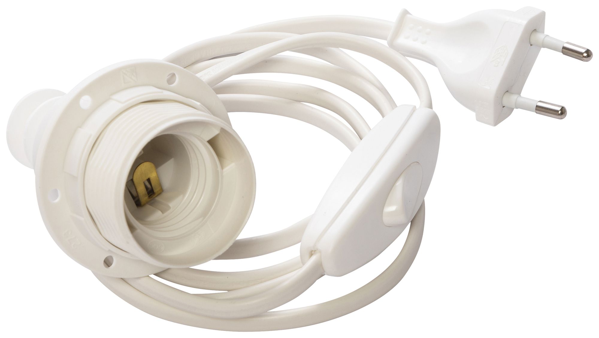Douille ELBRO E27 garniture pour bouteille avec interrupteur câble 150cm blanc