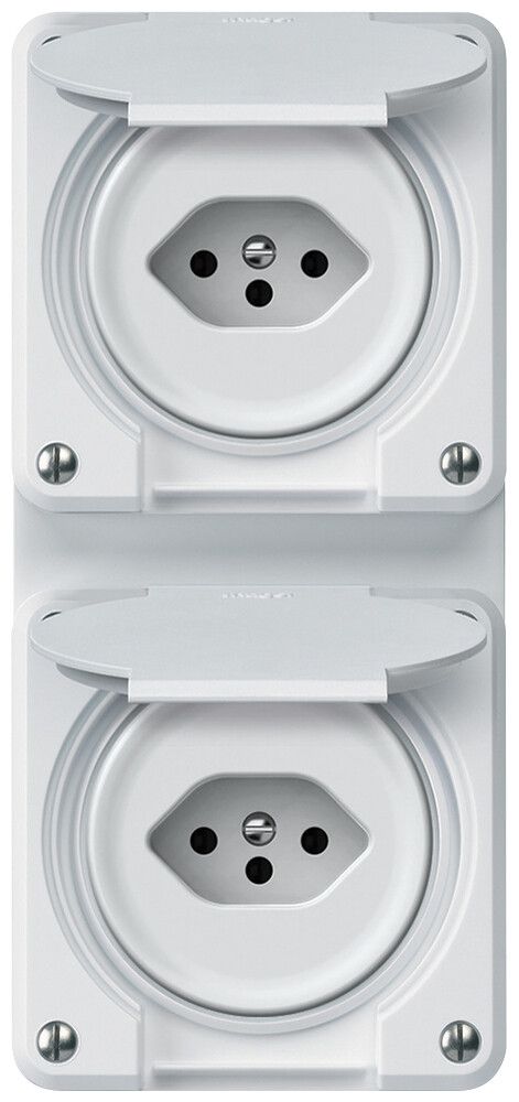Combinaison ENC robusto 2×prise T13 86×146mm blanc