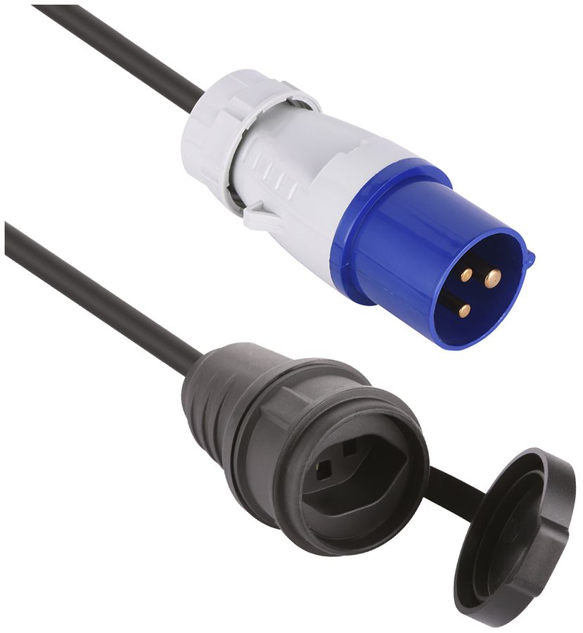 Prolunga MH CEE 16A blau/T23 230V H07RN-F3G1.5mm² GDV 1.5m IP44 nero