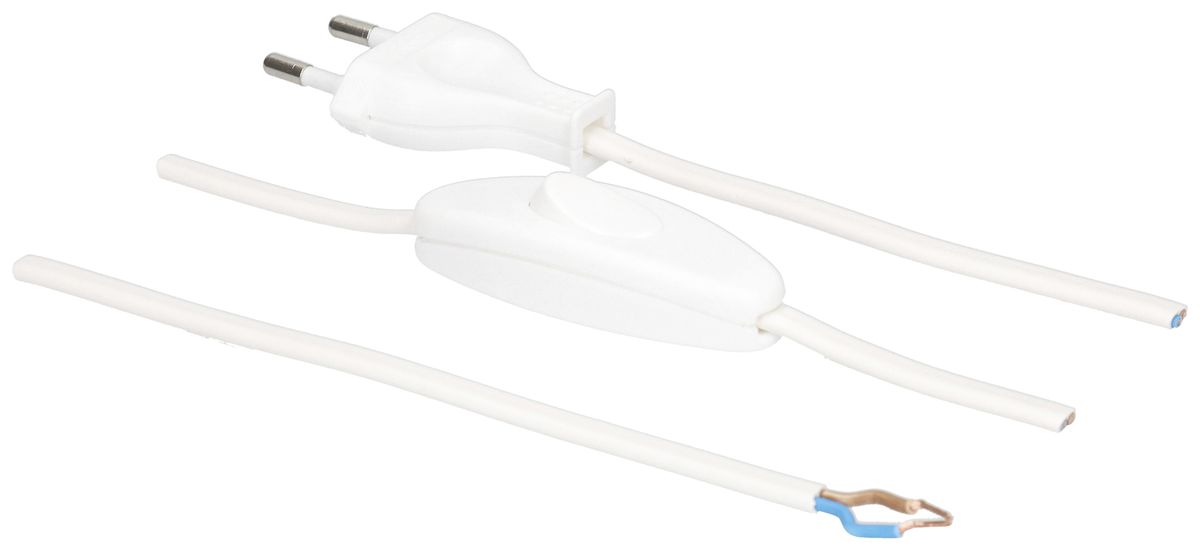 Anschlusskabel MH PVC 2.5A 230V 2×0.75mm² Typ 26-frei mit Schalter 2m ws